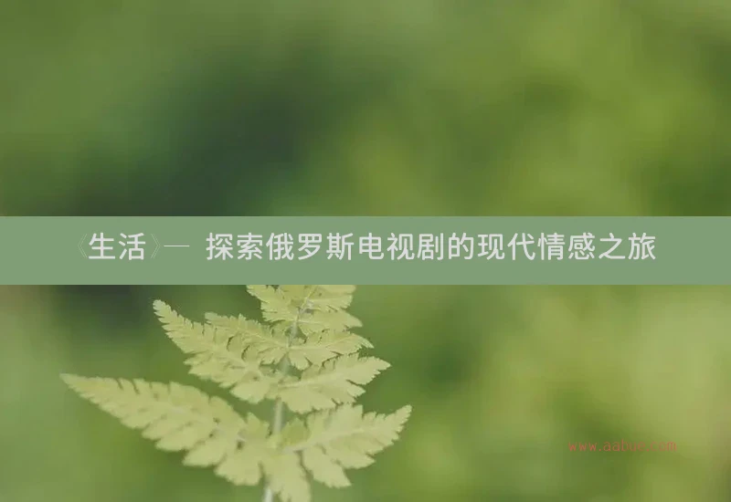 《生活》— 探索俄罗斯电视剧的现代情感之旅