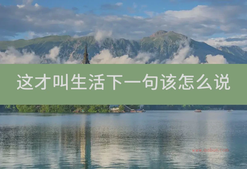 这才叫生活下一句该怎么说