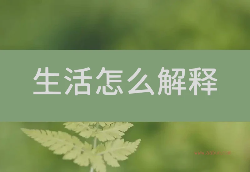 生活怎么解释