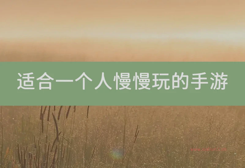 适合一个人慢慢玩的手游