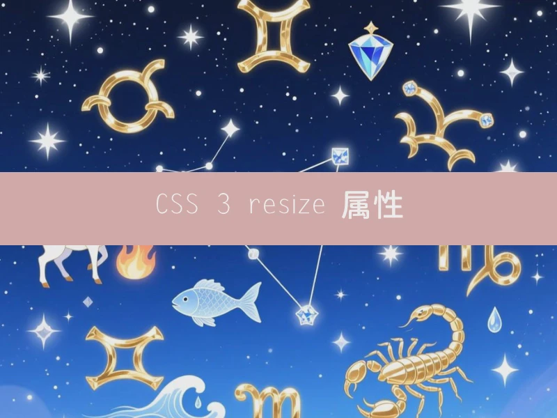 CSS 3 resize 属性