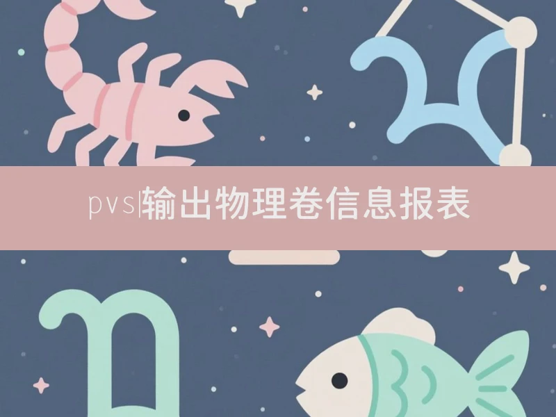 pvs|输出物理卷信息报表